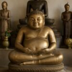 low calorie vodka and fat buddha statue