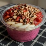 Calorie counts for burrito bowl, sushi burrito, and pitaya bowl